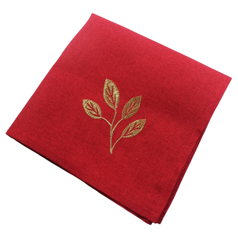 Peggy Wilkins Berry Beads Christmas Napkin - Red