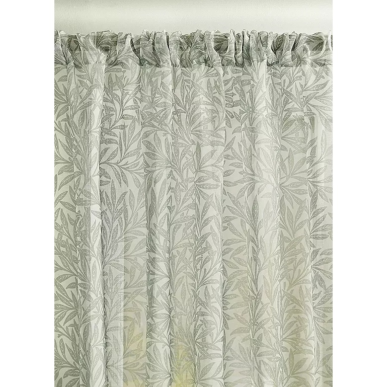 William Morris At Home Original Willow Slot Top Voile Curtains - Sage