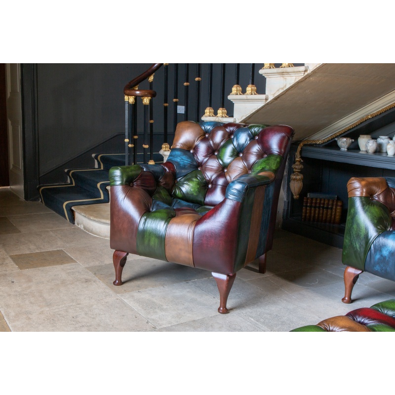 Carlton Furniture Metropolitan Rub-Off Leather Patchwork Armchair