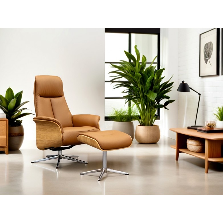 G Plan Skara Manual Recliner Chair & Stool Set in Fabric