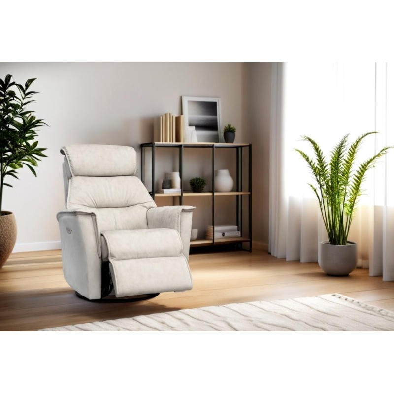 G Plan Solna Swivel Glider Power Recliner Chair in Leather