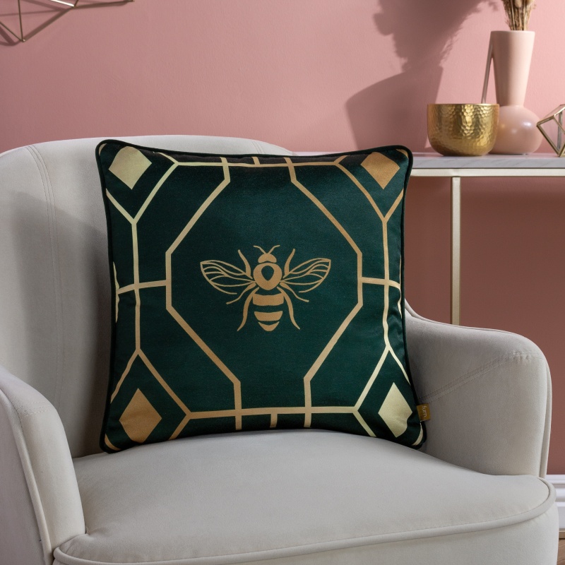 Furn Bee Deco 43cm Filled Cushion - Emerald