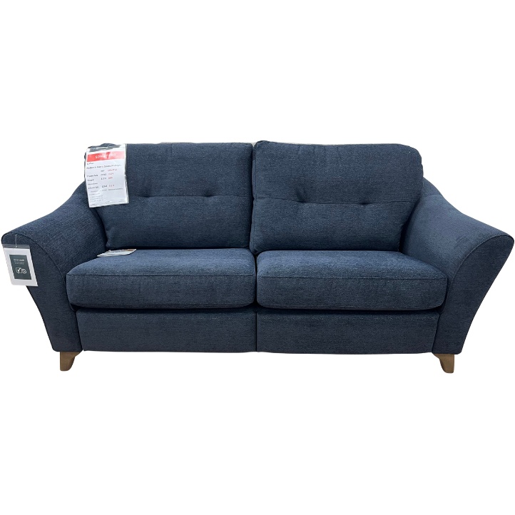 G Plan G Plan Hatton 3 Seater Sofa in Girona Midnight Fabric With Walnut Wood
