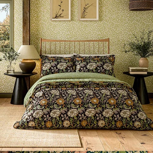 Morris And Co Pink Blackthorn Duvet Set - And Rose - King