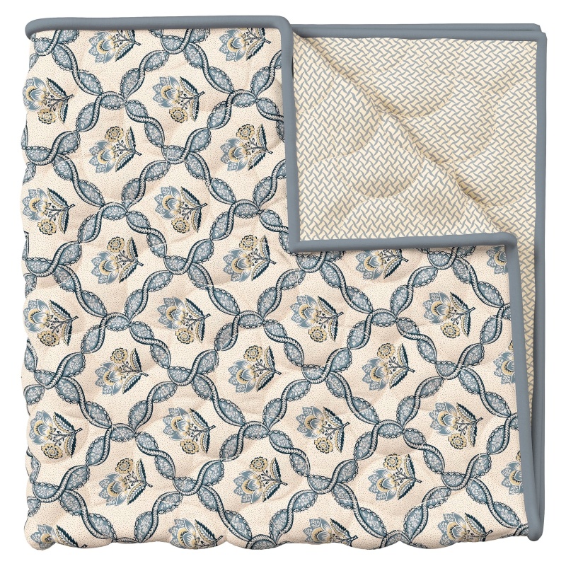 V&A Ribbon Lattice Bedspread - Teal