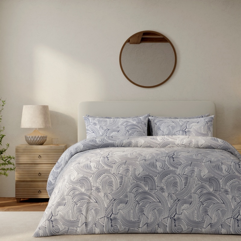 Vantona Blue Abstract Mark Duvet Set - Single