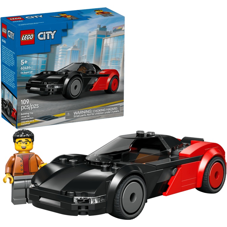 Lego Red/Black City 60486 Ev Supercar And Minifigure