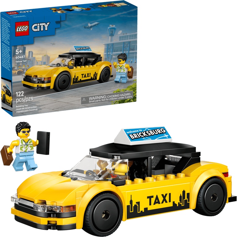 Lego Yellow City 60487 Taxi With 2 Minifigures