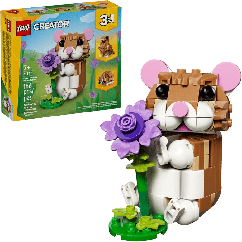 LEGO Creator 31376 3-in-1 Cute Hamster with a Flower