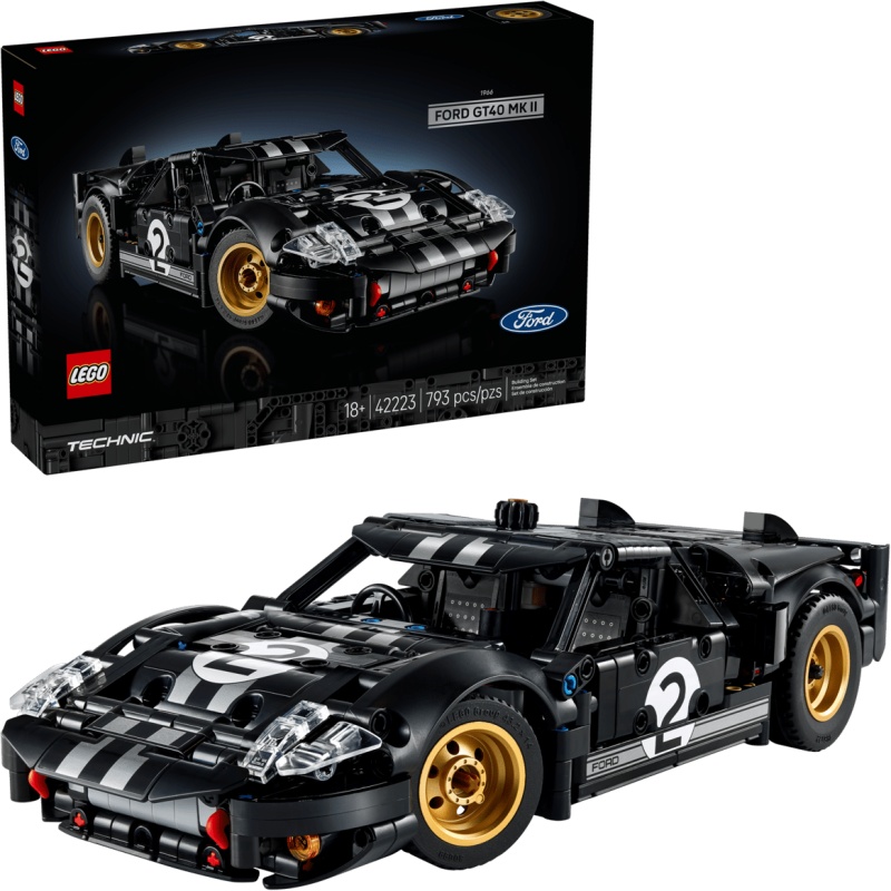 Lego Black/Silver Technic 42223 1966 Ford Gt40 Mkii Race Car - Image 21