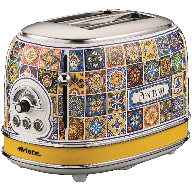 Ariete AR5511 2 Slice Positano Design Toaster - Yellow & Blue