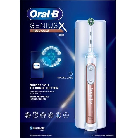 Oral B Genius X Toothbrush With Travel Case - Rose Gold