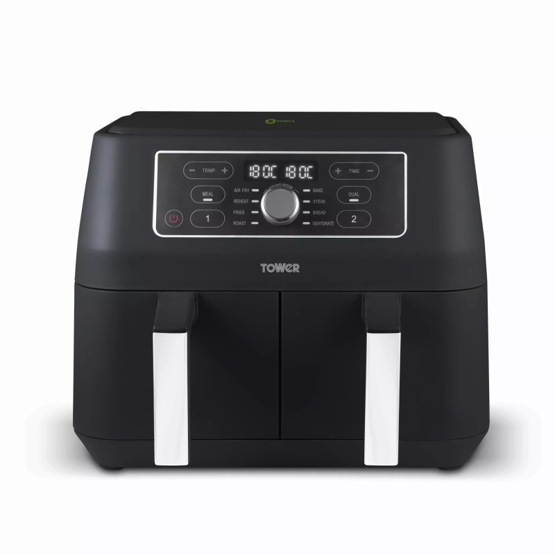 Tower Black T17181afr Vortx Dual Basket Air Fryer 8L