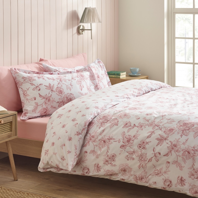 Catherine Lansfield Pink Mirabelle Duvet Set - Image 6