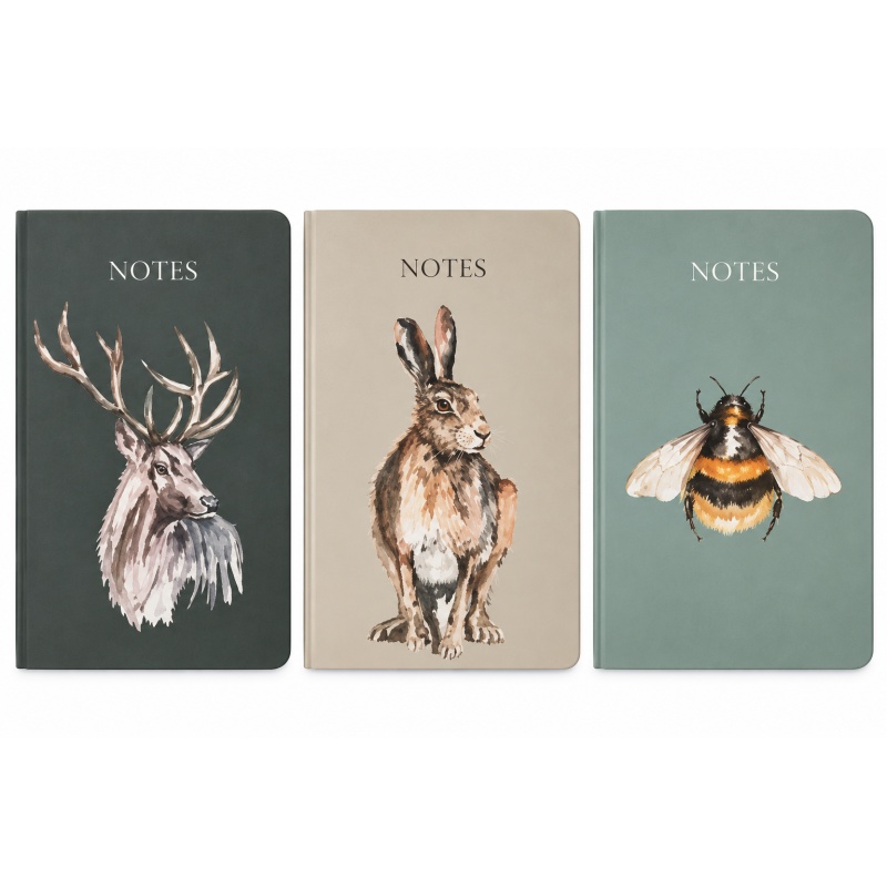 Meg Hawkins Meg Hawkins 3 Pack of A6 Note Books Assorted Stag Hare & Bee