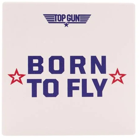 Top Gun White Coaster Born To Fly