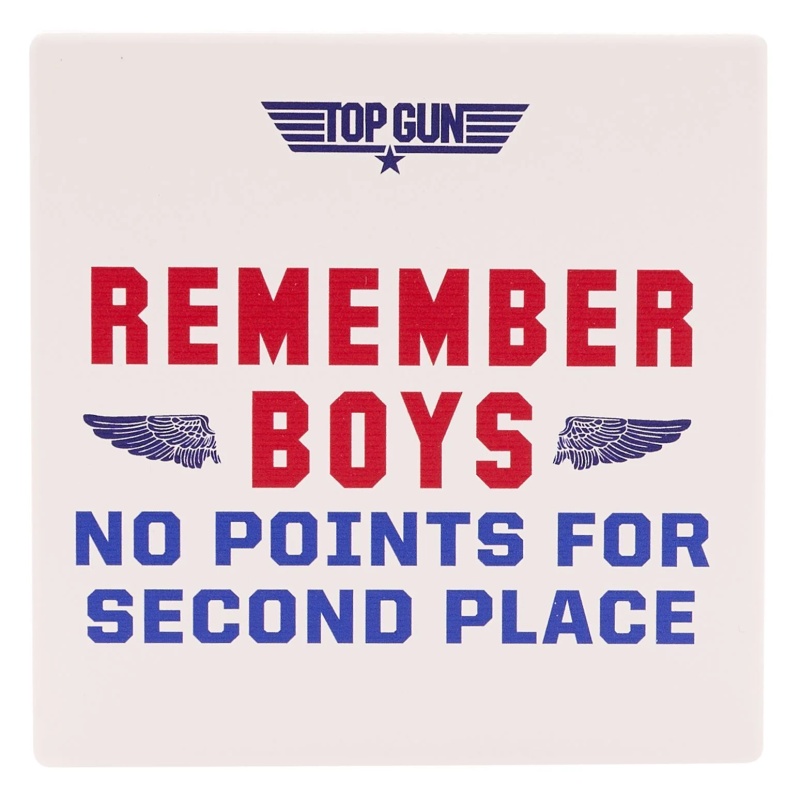 Top Gun White Coaster No Points For Second Place