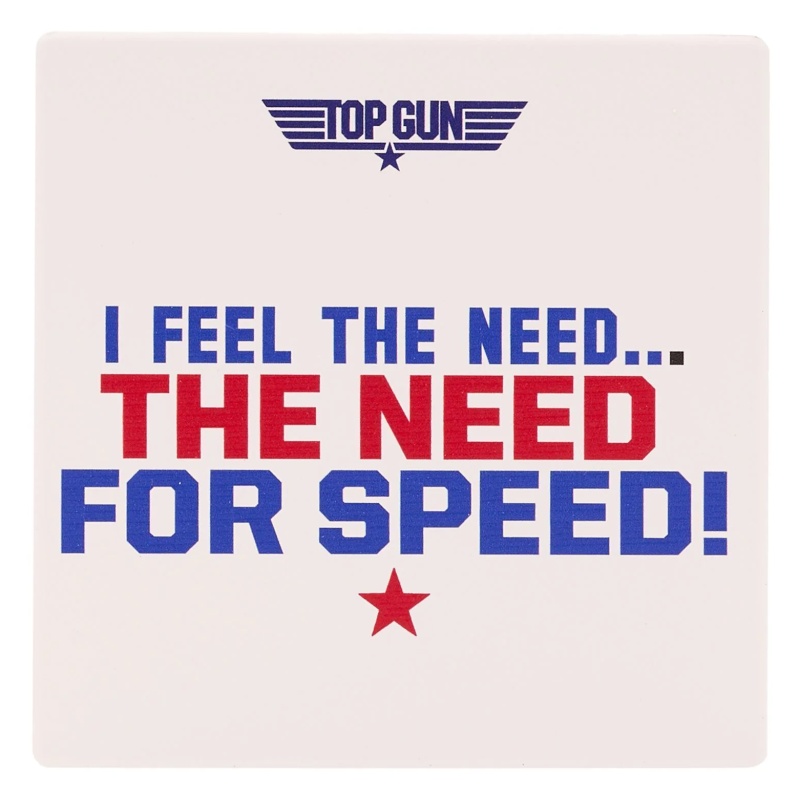 Top Gun White Coaster Feel The Need