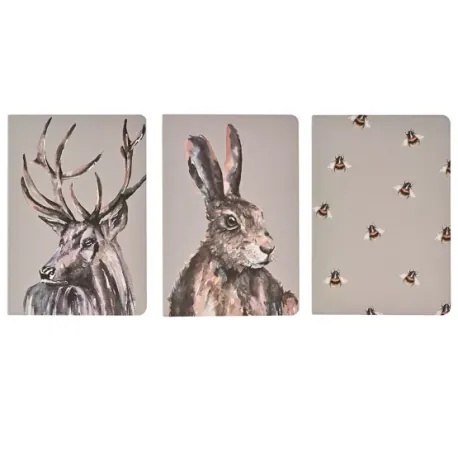 Meg Hawkins 3 Pack of A5 Note Books Assorted Stag Hare & Bee