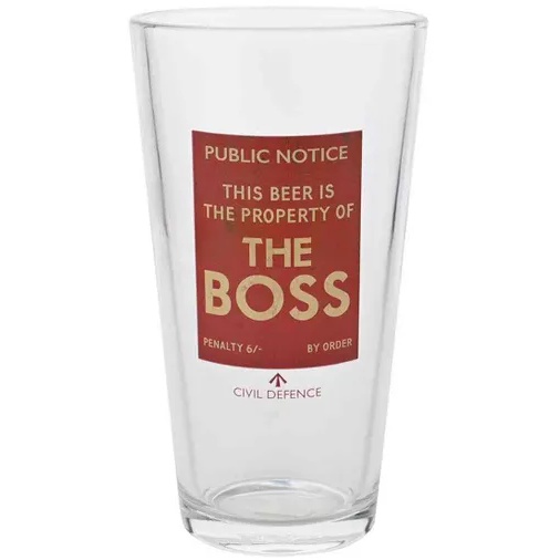 Civil Defence The Boss Pint Glass