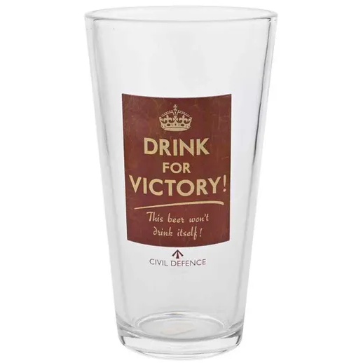 Civil Defence Drink For Victory Pint Glass