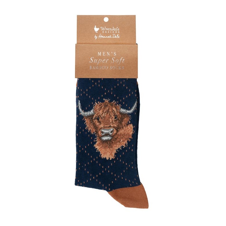 Wrendale Highland Cow Mens Socks Highland Heathers