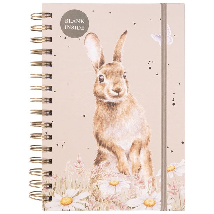 Wrendale Rabbit Blank HB Notebook Among the Daisies