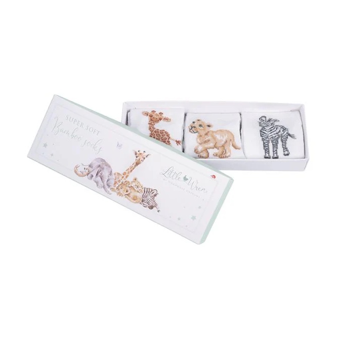 Wrendale Little Savannah African Animal Baby Sock Gift Box