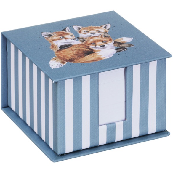 Wrendale Memo Block Snug as a cub Foxes