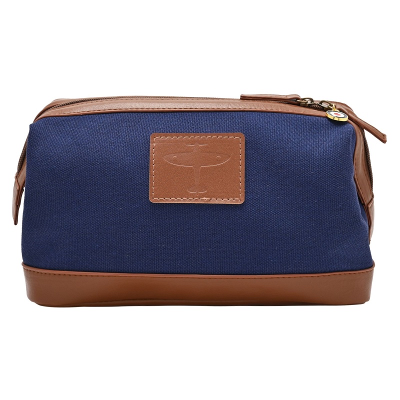 RAF Canvas & Faux Leather Washbag Spitfire