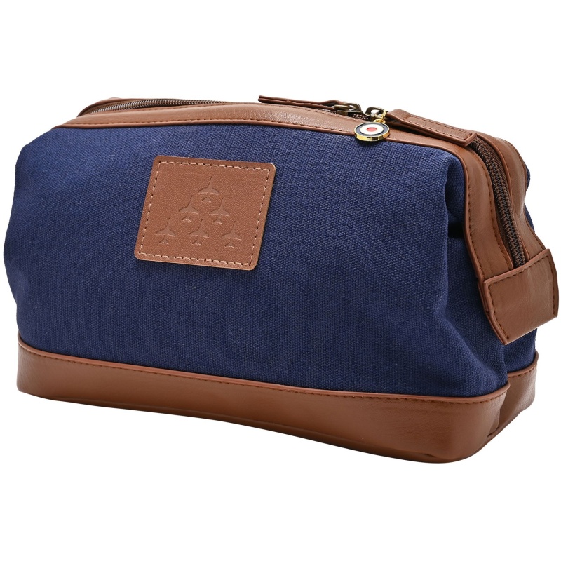 Raf Red Canvas And Faux Leather Washbag Arrows