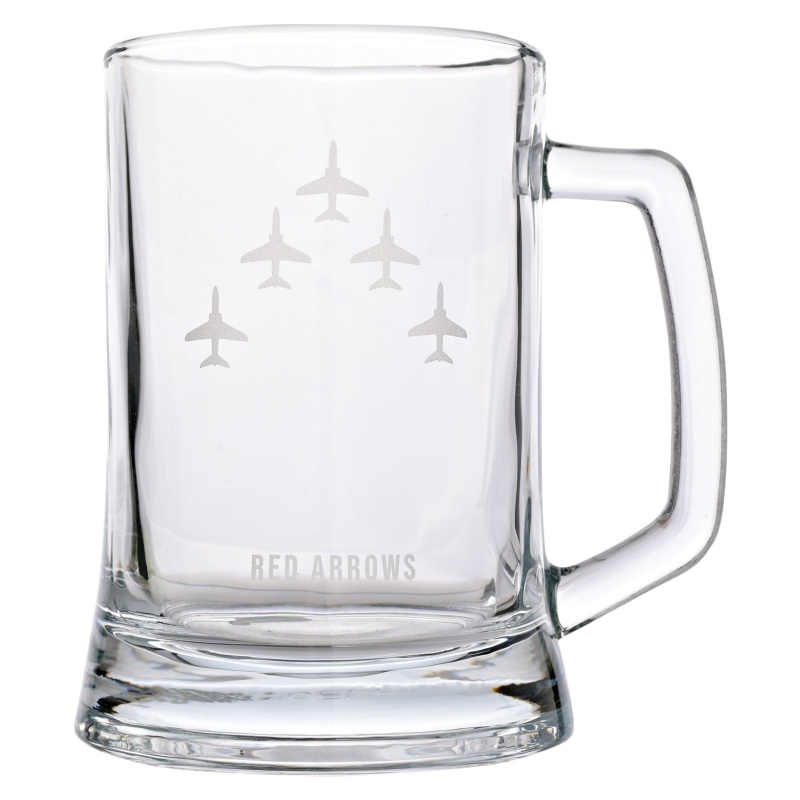 Raf Red Etched Glass Tankard Arrows