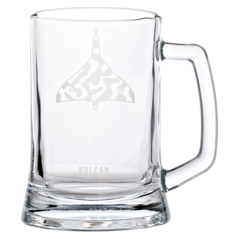 RAF Etched Glass Tankard Vulcan