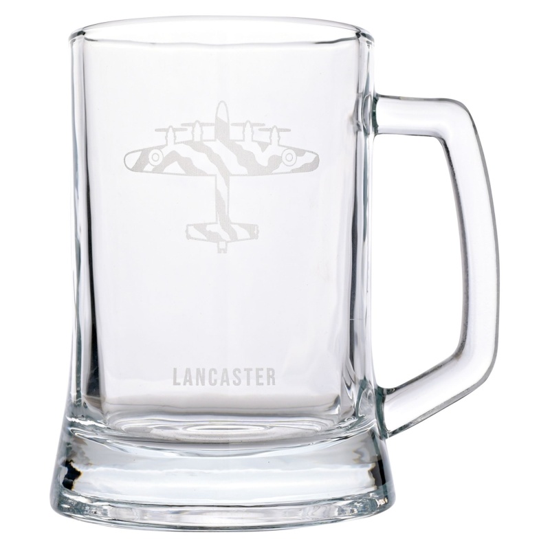 RAF Etched Glass Tankard Lancaster Bomber