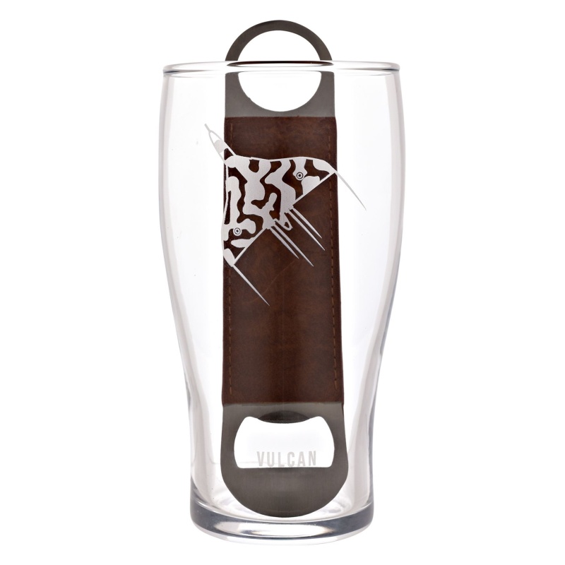 RAF Etched Pint Glass & Bottle Opener Set Vulcan