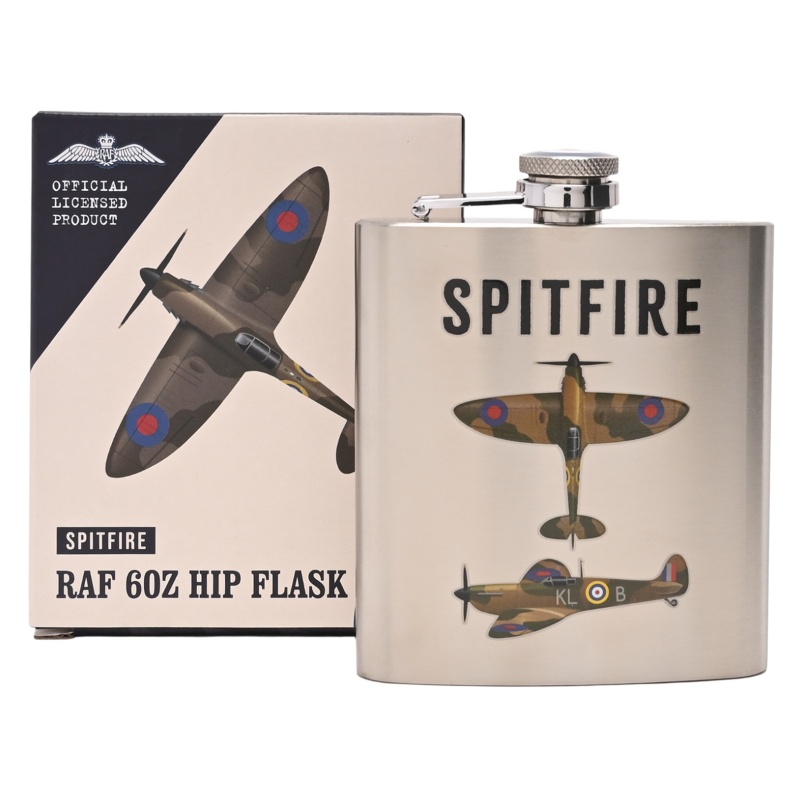 Raf 6Oz Hip Flask Spitfire