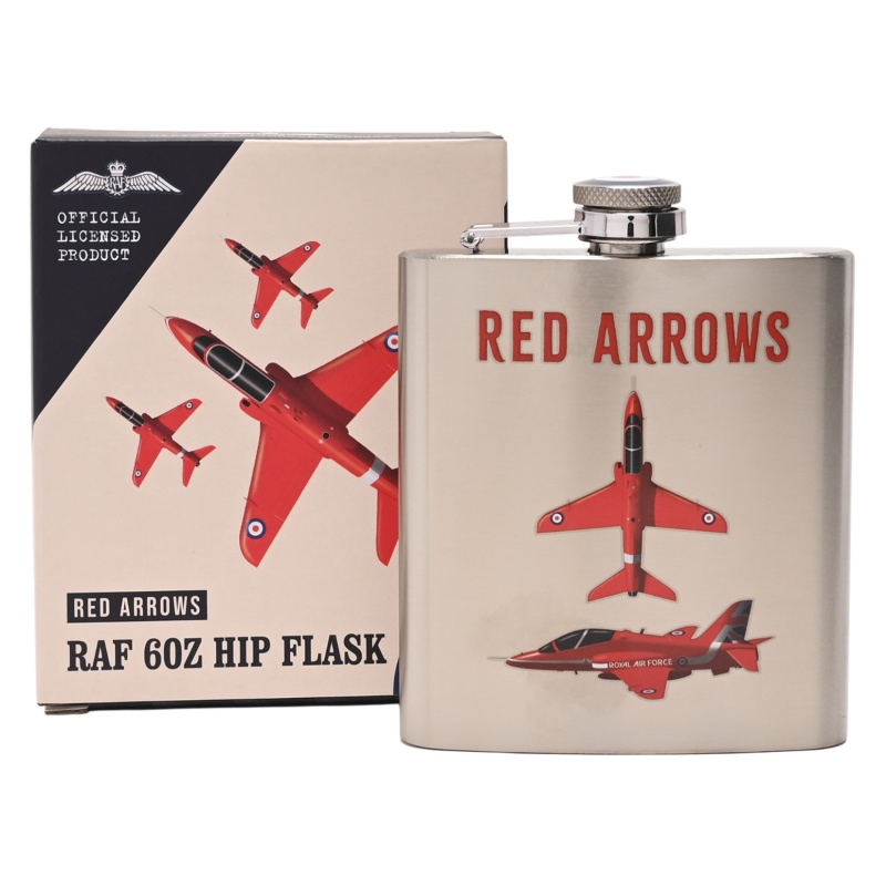 Raf Red 6Oz Hip Flask Arrows