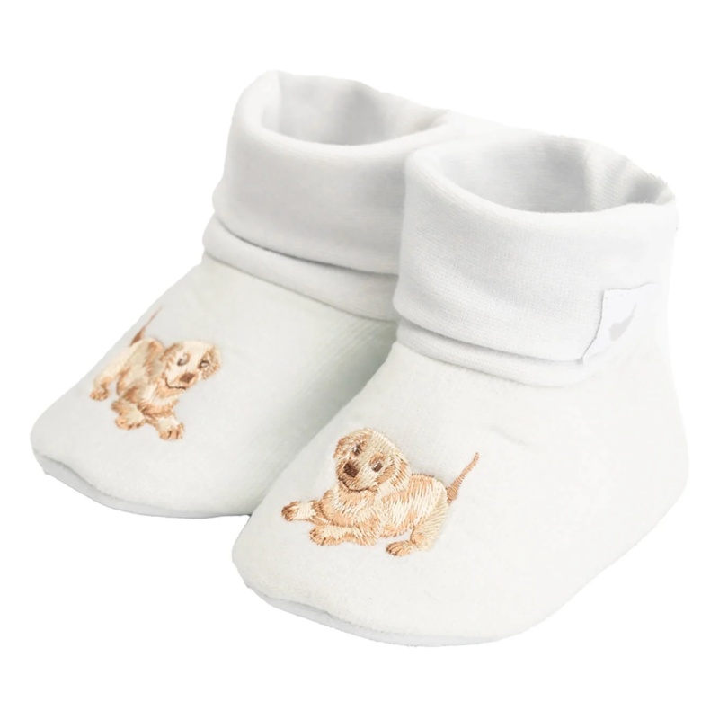 Wrendale Wrendale 'Little Paws' Dog Embroidered Baby Booties