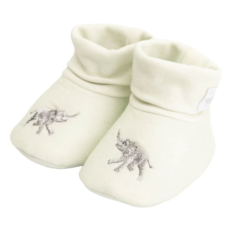 Wrendale Wrendale 'Little Savannah' Elephant Embroidered Baby Booties