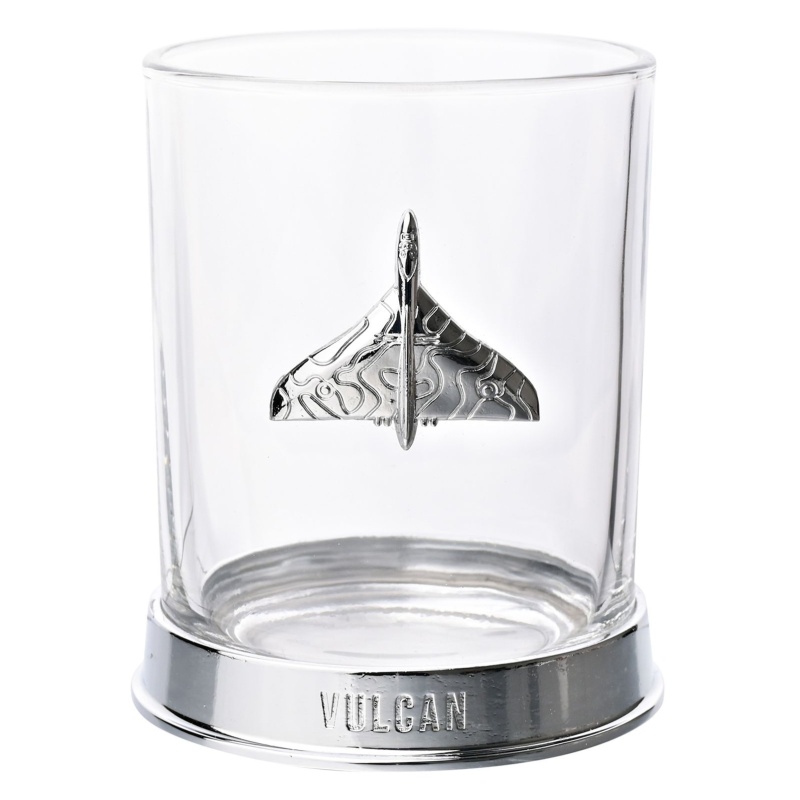 RAF Glass & Metal Whiskey Tumbler Vulcan