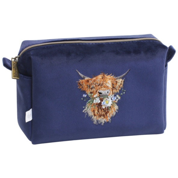 Wrendale Highland Cow Make Up Bag Daisy Coo