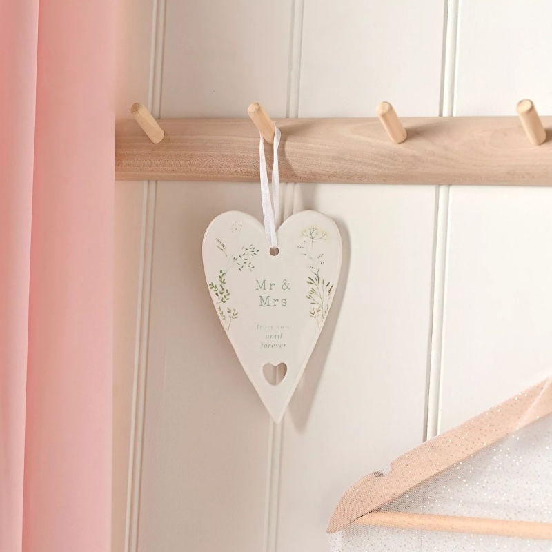 Widdop White Love Story Mrs And Mrs Ceramic Heart 13Cm