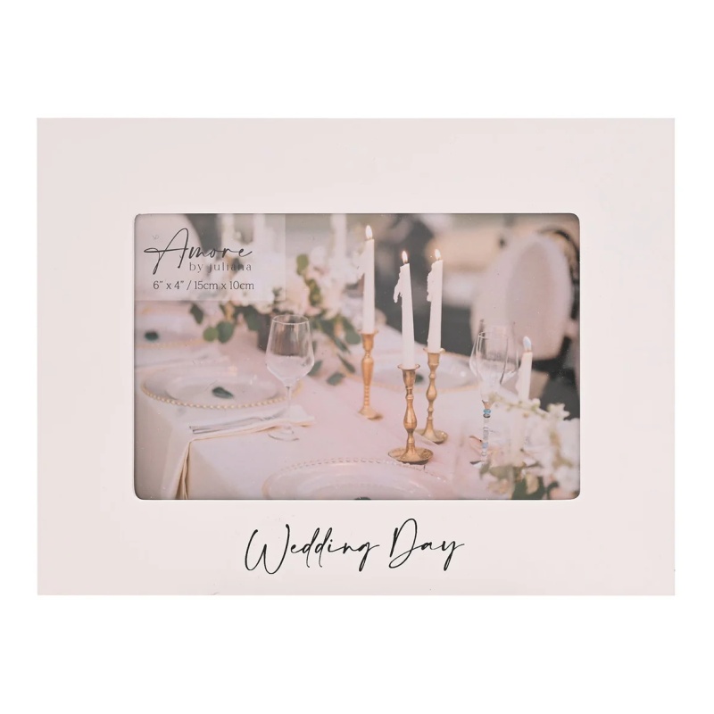 Widdop White Amore Photo Frame 6 X 4 - Wedding Day