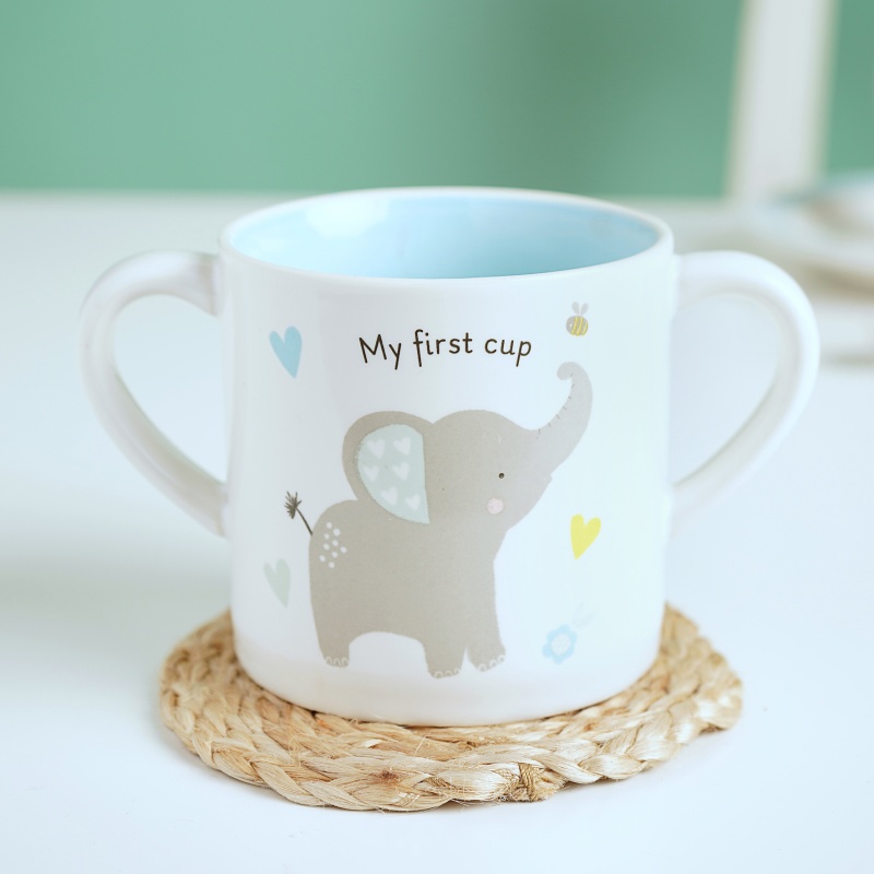 Widdop Men's White Hello Baby 2 Handle Mug - Boy