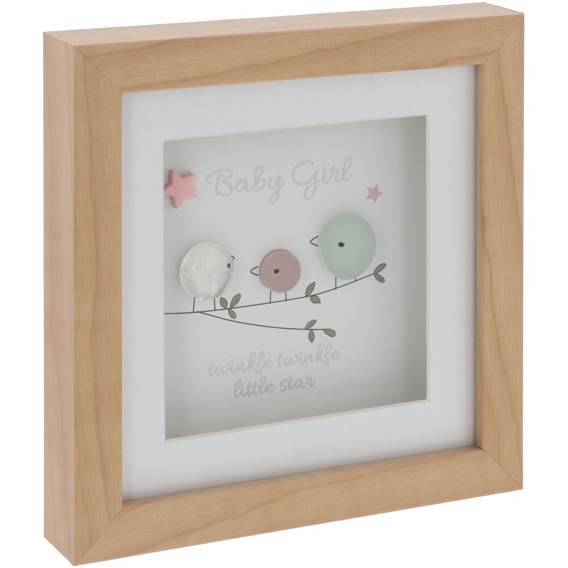 Shudehill Pebble Glass Square Plaque Baby Girl