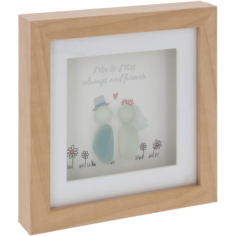 Shudehill Pebble Glass Square Plaque Mr & Mrs