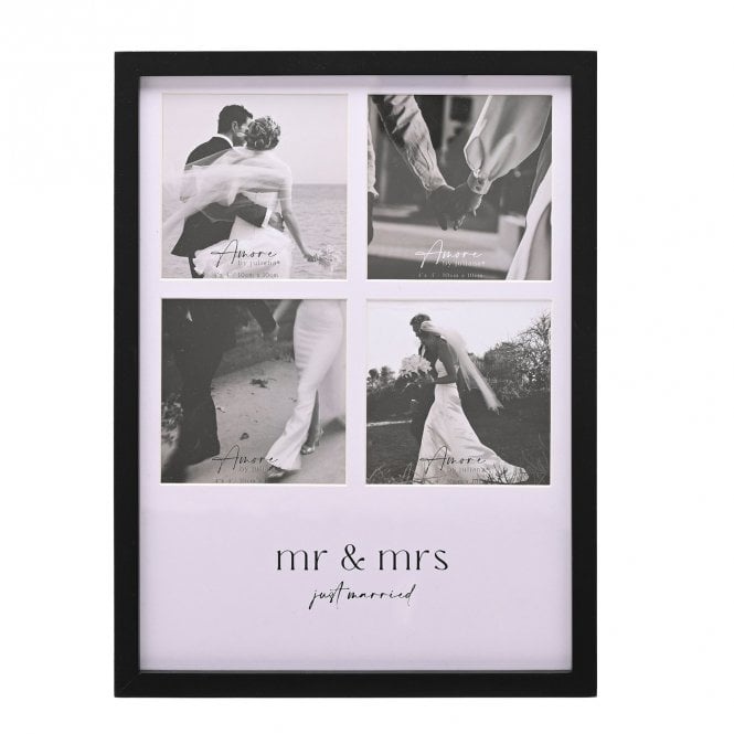 Widdop Black Amore Multi Aperture Photo Frame - Mr And Mrs