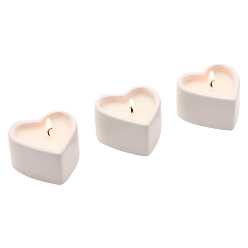 Amore Set Of 3 Heart Candles - Mr & Mrs