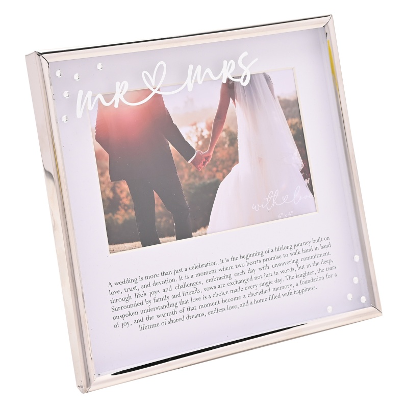 With Love Silver Word Frame 6 X 4 - Mr & Mrs