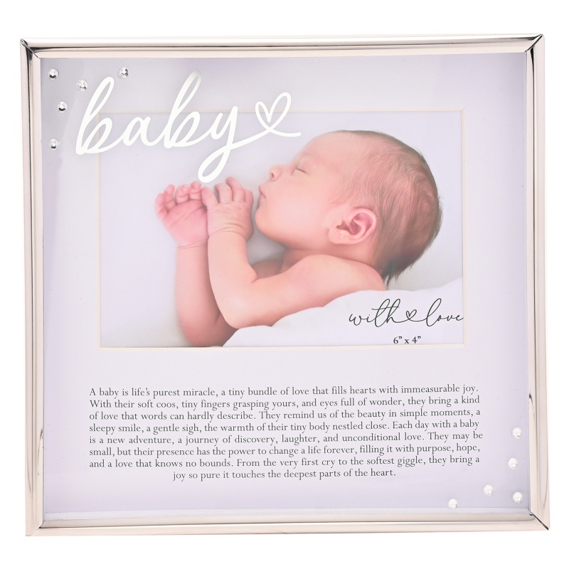 With Love Silver Word Frame 6 X 4 - Baby